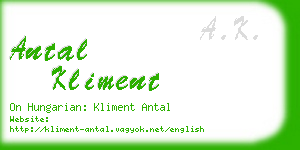 antal kliment business card